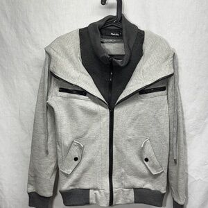 Double Layered Hooded Zip Up Jacket
